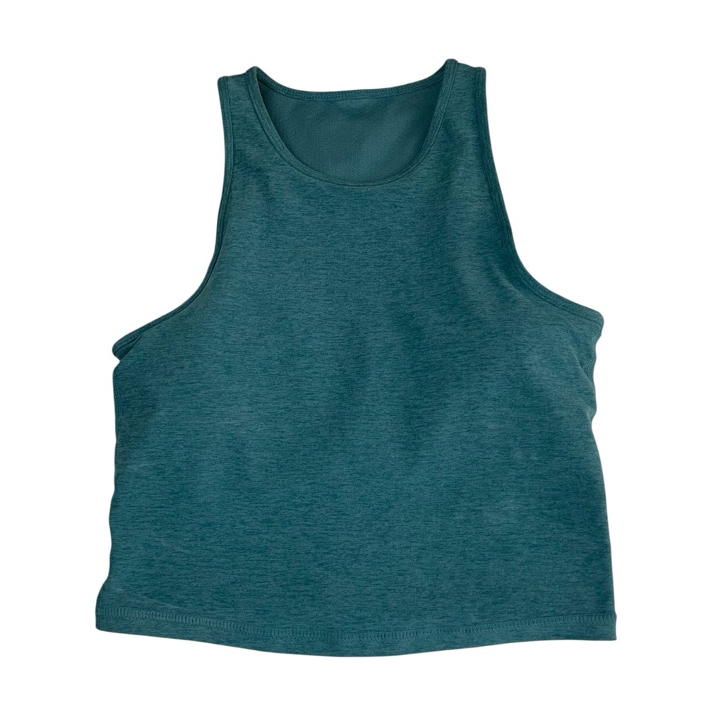 Vuori Elevation Pylo High Neck Crop Tank Teal - Picture 10 of 13